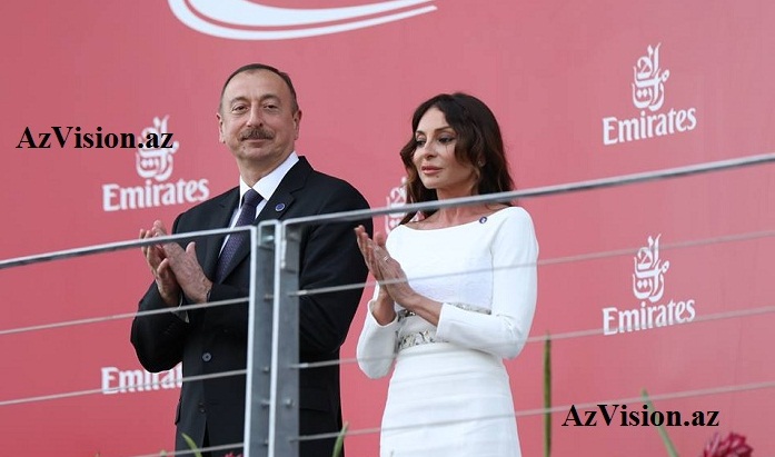 İlham Əliyev xanımı ilə `Formula -1`in finalında - FOTO